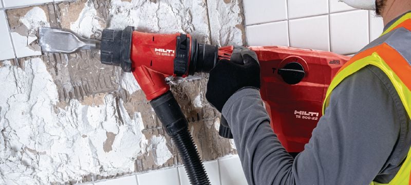 TE 500-22 SDS-Max batteri-mejselhammer TE 500-22 batteridrevne SDS Max (TE-Y) nedbrydnings- og mejslingshammer med Aktiv vibrationsreduktion (Nuron-batteriplatform) til mejsling i beton eller murværk Arbejdsopgaver 1