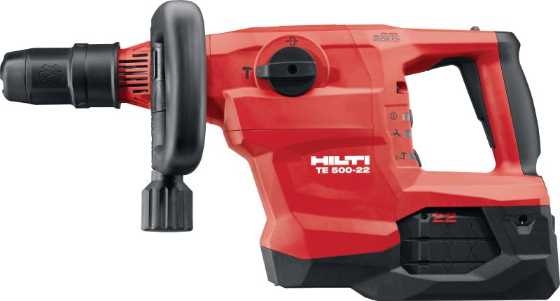 TE 500-22 SDS-Max batteri-mejselhammer TE 500-22 batteridrevne SDS Max (TE-Y) nedbrydnings- og mejslingshammer med Aktiv vibrationsreduktion (Nuron-batteriplatform) til mejsling i beton eller murværk