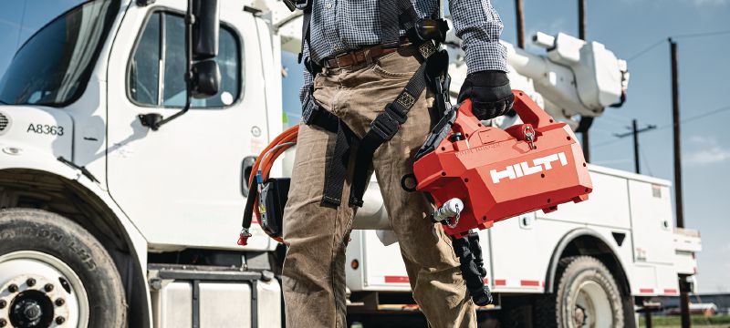 NUN 10K-22 Batteridrevet hydraulisk pumpe 10.000 PSI (700 bar) batteridrevet hydraulisk pumpe til robust skæring/afskæring og fjernskæring af undergrunds- og armerede kabler (Nuron-batteri) – Fjernbetjening medfølger Arbejdsopgaver 1