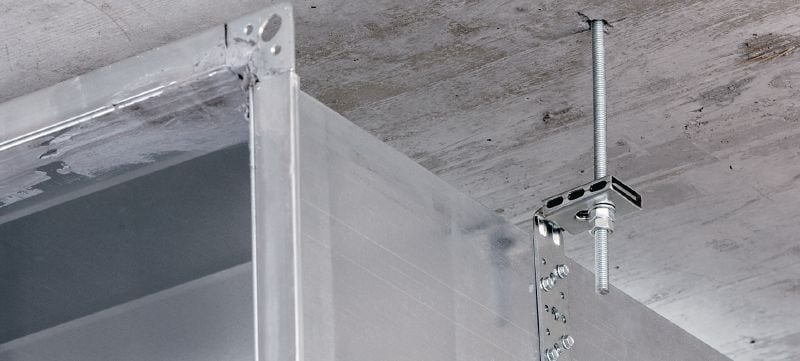 MVA-LC ventilationsbæring Elforzinket konsol til ventilationsrør til fastgørelse eller ophængning af ventilationsrør Arbejdsopgaver 1