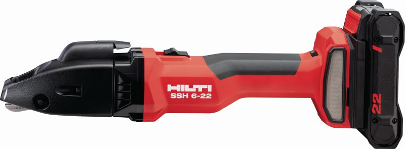 SSH 6-22 Batteridrevet metalsaks Batteridrevet dobbeltskæresaks til hurtig skæring i metalplader og profiler op til 2,5 mm│12 Gauge - med Hilti SSH CS-klinger inkluderet (Nuron-batteriplatform)