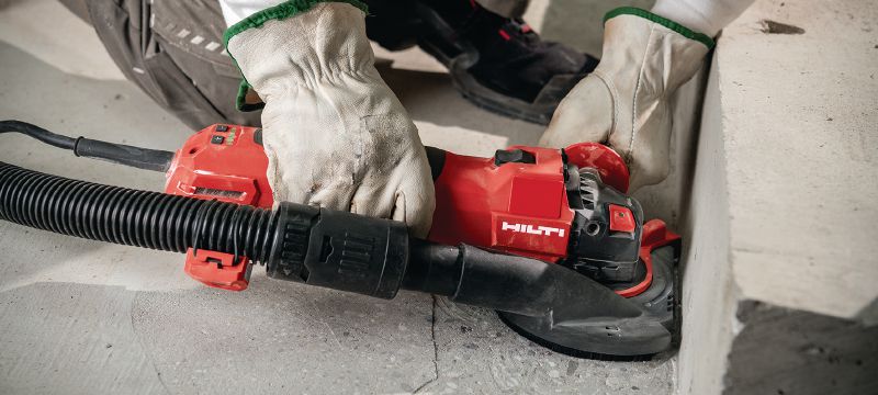 AG 125-20SE Vinkelsliber 2000 W vinkelsliber med variabel hastighed og glideknap, til skæring og slibning i metal, beton og murværk med skiver op til 125 mm Arbejdsopgaver 1